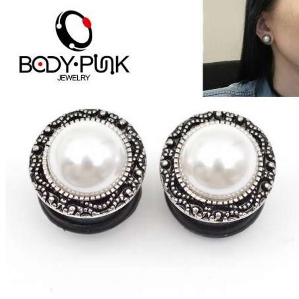 body punk 2pcs pearl ear plugs flesh tunnel for women ear tunnel earring stainless steel body piercing jewelry 6-16mm, Silver
body punk 2pcs pearl ear plugs flesh tunnel for women ear tunnel earring stainless steel body piercing jewelry 6-16mm, Silver