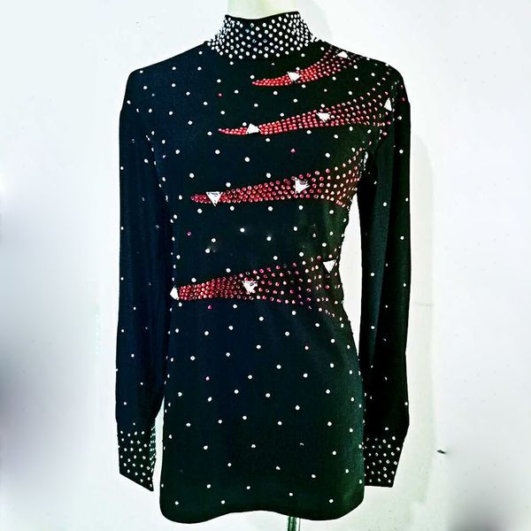 latin dance shirts men black long sleeve sequin diamond male ballroom shirt competition performance wear customize dn2370, Black;white
latin dance shirts men black long sleeve sequin diamond male ballroom shirt competition performance wear customize dn2370, Black;white