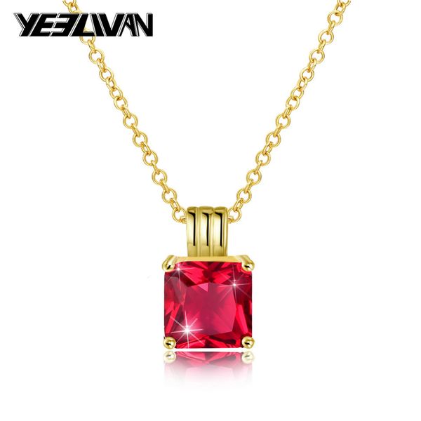 

new hip hop pendant women's necklaces fashion gold iced out rhinestone mini square red blue gem crystal cuban choker necklace, Silver