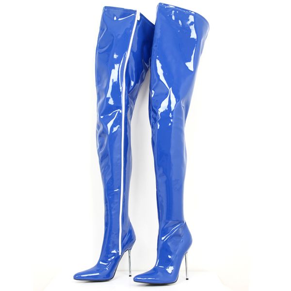 fetish long boots extreme high heel 12cm over-the-knee crotch boots shiny/matte patent pu leather thigh high boots, Black
fetish long boots extreme high heel 12cm over-the-knee crotch boots shiny/matte patent pu leather thigh high boots, Black