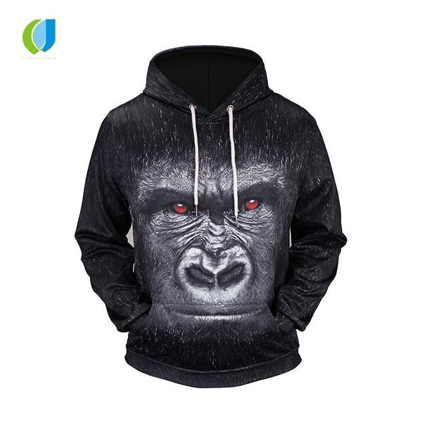 2018 new hip hop hoodie animal 3d printing fashion autumn thin hoodie male / female animal chimpanzee, Black
2018 new hip hop hoodie animal 3d printing fashion autumn thin hoodie male / female animal chimpanzee, Black