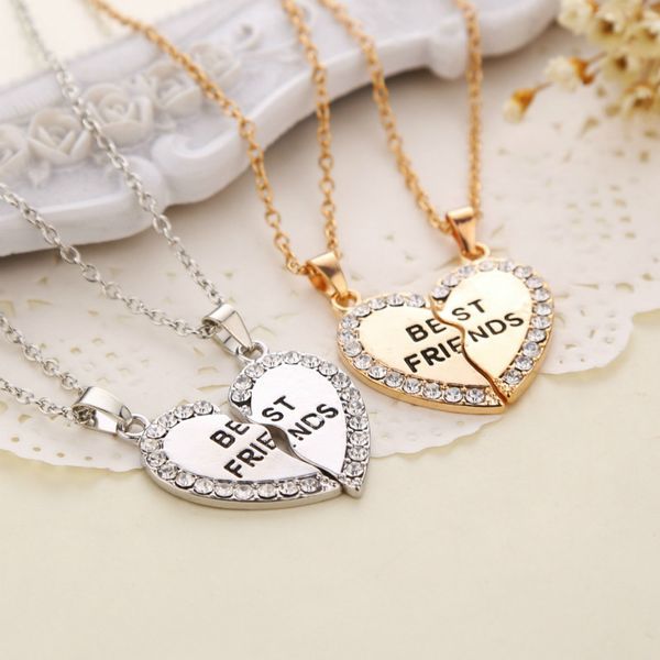 jewelry necklaces friends alloy pendant necklaces gold silver colors heart pendant 20 inches chain holiday gift 2pcs/set
jewelry necklaces friends alloy pendant necklaces gold silver colors heart pendant 20 inches chain holiday gift 2pcs/set