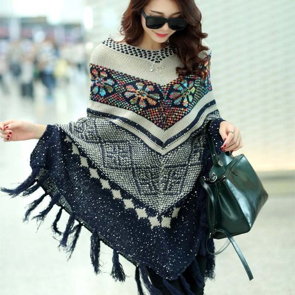 christmas women bat sweater knitted snow decoration loose tassel large size pullover sweater female jacket long cape shawl for women, White;black
christmas women bat sweater knitted snow decoration loose tassel large size pullover sweater female jacket long cape shawl for women, White;black