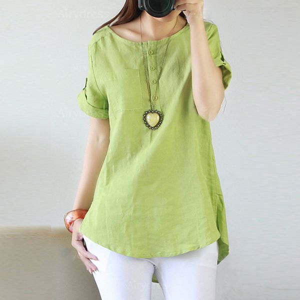 2018 summer wear, new style loose short medium length shirt shirt, cotton neck shirt, short sleeved shirt, casual girl, White
2018 summer wear, new style loose short medium length shirt shirt, cotton neck shirt, short sleeved shirt, casual girl, White