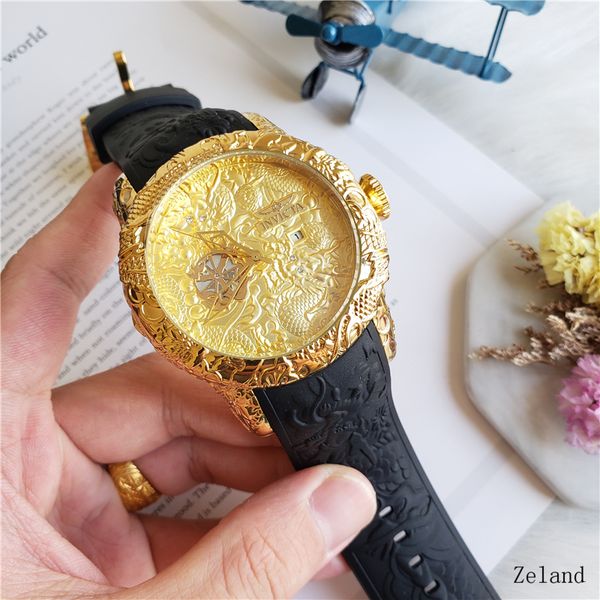Hot Sell big size Chinese dragon style Quality invicta Rubber strap Mens Watches Quartz Wristwatches relogies for men relojes Best Gift
Hot Sell big size Chinese dragon style Quality invicta Rubber strap Mens Watches Quartz Wristwatches relogies for men relojes Best Gift