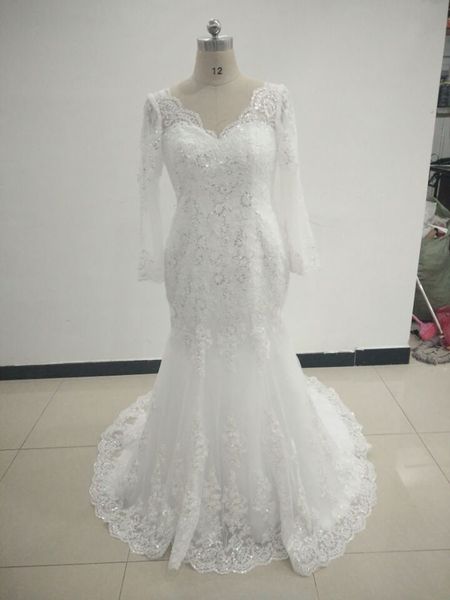 elegant long sleeve lace mermaid v-neck beaded wedding dresses women white bridal gown open back sleeveless wedding gowns with veil
elegant long sleeve lace mermaid v-neck beaded wedding dresses women white bridal gown open back sleeveless wedding gowns with veil