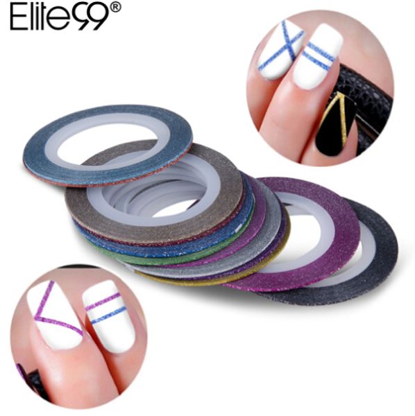 elite99 12rolls/set 1mm multicolor mixed colors rolls matte glitter striping tape line nail art decoration sticker diy nail tips, Black
elite99 12rolls/set 1mm multicolor mixed colors rolls matte glitter striping tape line nail art decoration sticker diy nail tips, Black