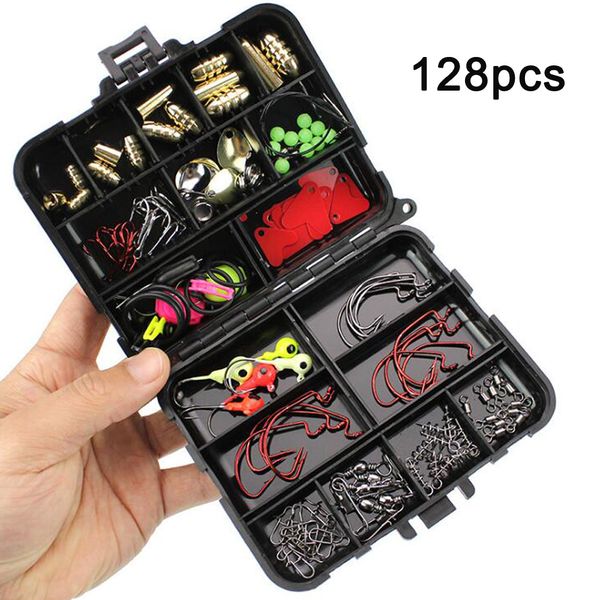 128pcs/kit fishing accessories set carp catfish freshwater saltwater fishing tackle box - hooks, swivels, double loops, spinners
128pcs/kit fishing accessories set carp catfish freshwater saltwater fishing tackle box - hooks, swivels, double loops, spinners