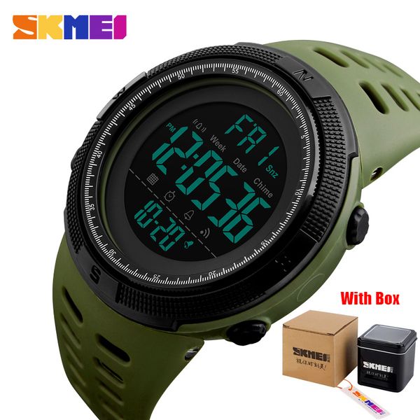 

skmei brand men sports watches fashion chronos countdown men's waterproof led digital watch man clock relogio masculino, Slivery;brown