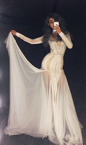 white lace bright crystals stone female costume dresses for singer dancer nightclub show stag party performance costumes, Black
white lace bright crystals stone female costume dresses for singer dancer nightclub show stag party performance costumes, Black