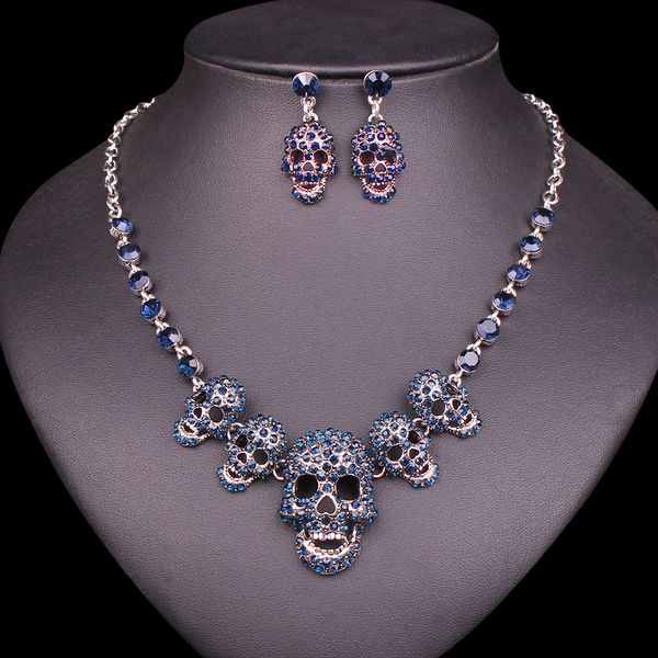 new rhinestones skeleton necklace earrings bracelets sets vintage skull jewelry sets retro party costume jewellery set for women, Silver
new rhinestones skeleton necklace earrings bracelets sets vintage skull jewelry sets retro party costume jewellery set for women, Silver
