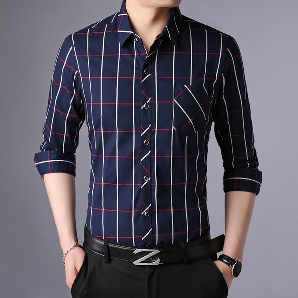 new autumn fashion brand men clothes slim fit men long sleeve shirt plaid cotton casual shirt social plus size s-2xl, White;black
new autumn fashion brand men clothes slim fit men long sleeve shirt plaid cotton casual shirt social plus size s-2xl, White;black