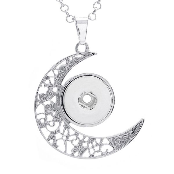 without chian moon 18mm snap button necklaces woman pendants with beads women's one direction, Silver
without chian moon 18mm snap button necklaces woman pendants with beads women's one direction, Silver