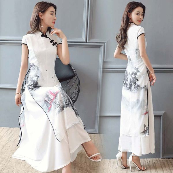 summer women cheongsam qipao evening dress chinese oriental improved chinese ink print dresses traditional wedding dress, Red
summer women cheongsam qipao evening dress chinese oriental improved chinese ink print dresses traditional wedding dress, Red