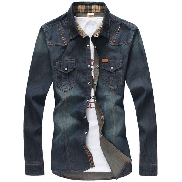 men blue denim shirts men spring autumn jean shirts new 100% cotton casual slim denim size 3xl, White;black
men blue denim shirts men spring autumn jean shirts new 100% cotton casual slim denim size 3xl, White;black