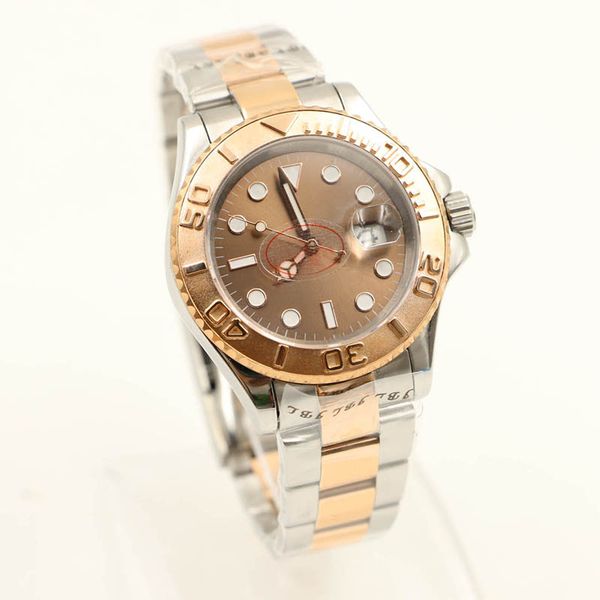 luminous chocalate dial automatic watch two tone bracelet gold bezel mens watches 40mm case wristwatches, Slivery;brown
luminous chocalate dial automatic watch two tone bracelet gold bezel mens watches 40mm case wristwatches, Slivery;brown