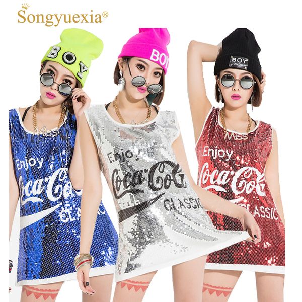 songyuexia woman ds costume paillette vest costumes dance clothes jazz clothes female singer performance party costumes, Black;red
songyuexia woman ds costume paillette vest costumes dance clothes jazz clothes female singer performance party costumes, Black;red