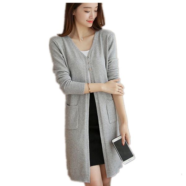 new autumn winter women knitted long sweater cardigans 2018 female v-neck knitted long sleeve button sweater thin coats cq2267, White;black
new autumn winter women knitted long sweater cardigans 2018 female v-neck knitted long sleeve button sweater thin coats cq2267, White;black