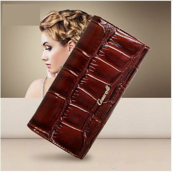 cossroll long genuine cowhide leather wallet women crocodile pattern fashion purse women with zipper credit card holder, Red;black
cossroll long genuine cowhide leather wallet women crocodile pattern fashion purse women with zipper credit card holder, Red;black