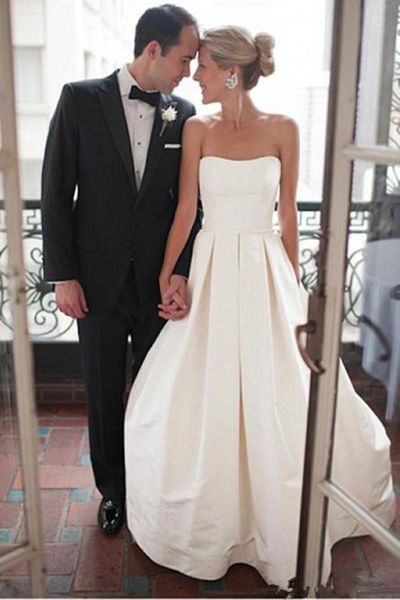 ivory a-line country wedding dresses 2019 selling custom made sweep train pleats strapless taffeta bridal gowns vestidos de noiva w712, White
ivory a-line country wedding dresses 2019 selling custom made sweep train pleats strapless taffeta bridal gowns vestidos de noiva w712, White