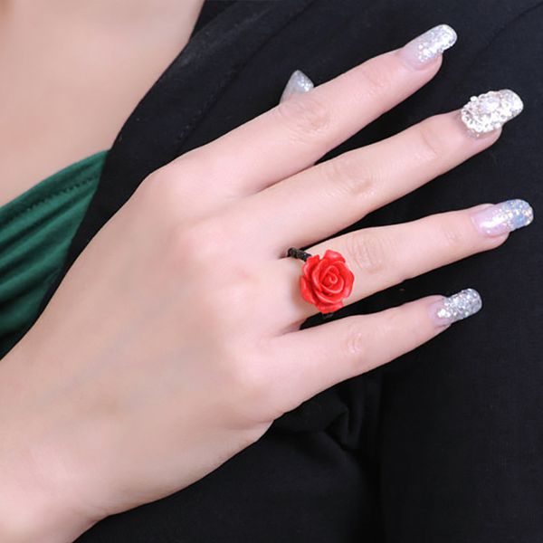 boeycjr red rose flower rings fashion jewelry vintage carving cinnabar rings for women engagement christmas gift anillo anneau, Golden;silver
boeycjr red rose flower rings fashion jewelry vintage carving cinnabar rings for women engagement christmas gift anillo anneau, Golden;silver