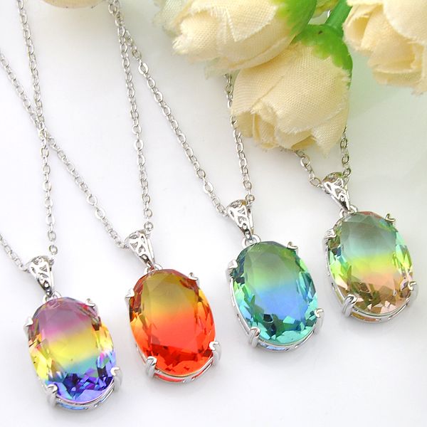 luckyshine 4 pcs/lot fashion charm women pendants gradients tourmaline cubic zirconia 925 silver wedding pendants necklaces+chain
luckyshine 4 pcs/lot fashion charm women pendants gradients tourmaline cubic zirconia 925 silver wedding pendants necklaces+chain