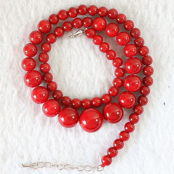 artificial coral stone 6-14mm beautiful round beads diy charms chains red necklaces for women jewelry making 18"b666, Silver
artificial coral stone 6-14mm beautiful round beads diy charms chains red necklaces for women jewelry making 18"b666, Silver