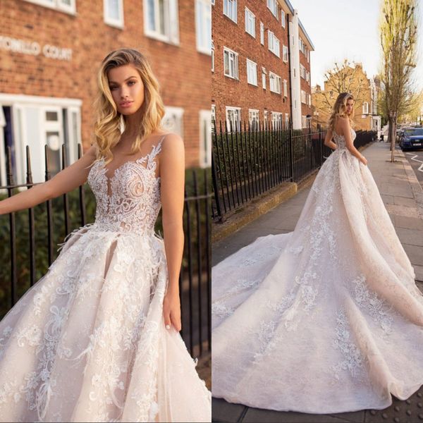 2019 new arrival full lace applique wedding dresses backless chapel train beach garden plus size bridal dress, White
2019 new arrival full lace applique wedding dresses backless chapel train beach garden plus size bridal dress, White