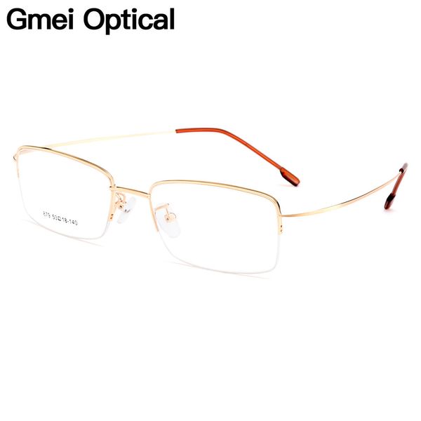 

gmei optical men ultra-light semi-rimless memory titanium alloy glasses frames for men myopia presbyopia reading spectacles y879, Silver