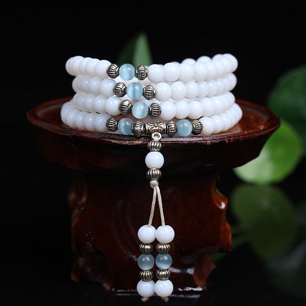 new fine 6mm white chalcedony beads tibetan buddhist 108 prayer beads bracelet gourd mala prayer bracelets for meditation, Golden;silver
new fine 6mm white chalcedony beads tibetan buddhist 108 prayer beads bracelet gourd mala prayer bracelets for meditation, Golden;silver