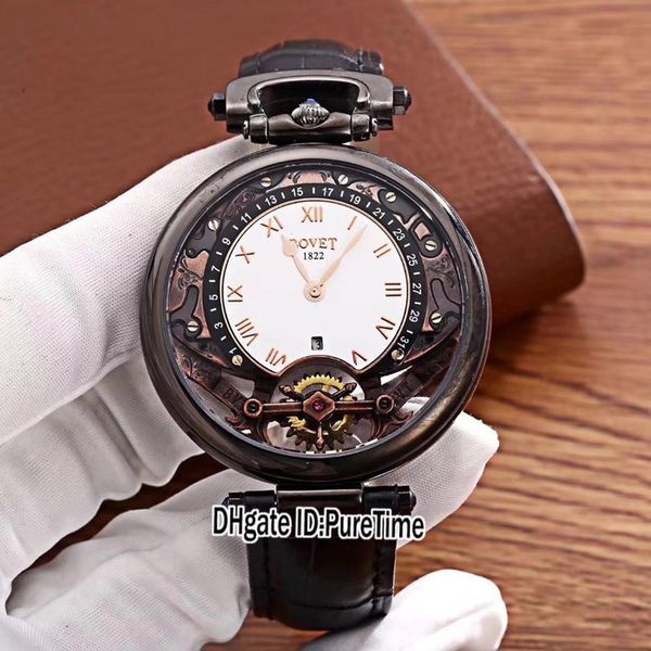 new bovet amadeo fleurier grand complications virtuoso black steel skeleton white dial mens watch black leather strap sports watches a04a1, Slivery;brown
new bovet amadeo fleurier grand complications virtuoso black steel skeleton white dial mens watch black leather strap sports watches a04a1, Slivery;brown