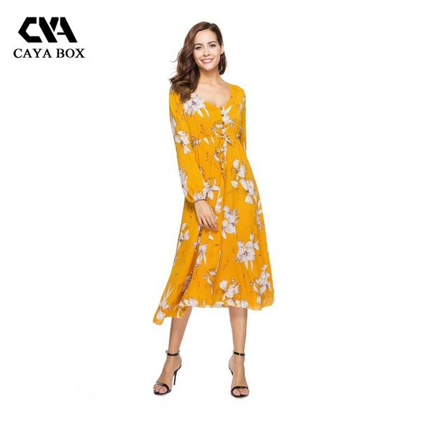 caya box yellow long women chiffon dress v neck button floral beach dress bohemian laides women clothings, White;black
caya box yellow long women chiffon dress v neck button floral beach dress bohemian laides women clothings, White;black