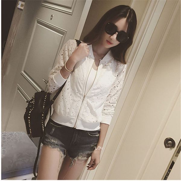 Lace Female Jackets Spring Summer New Casual Slime Women Thin Jacket White Black Lady Shorts Outwear Plus Size
Lace Female Jackets Spring Summer New Casual Slime Women Thin Jacket White Black Lady Shorts Outwear Plus Size