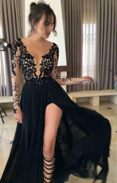 2018 black lace formal evening dresses off the shoulder long sleeves prom gowns deep v-neck formal evening gowns for women formal, Black;red
2018 black lace formal evening dresses off the shoulder long sleeves prom gowns deep v-neck formal evening gowns for women formal, Black;red