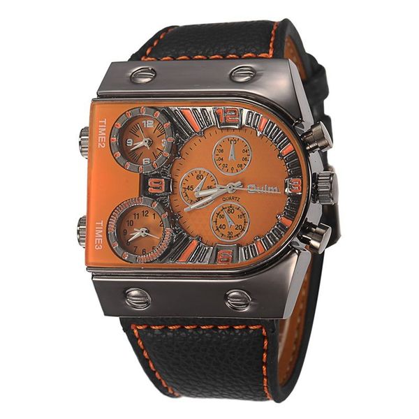 2018 OULM Марка Часы Мужчины Армия Военная Dual Time Движение Мужская Кожа Starp Кварцевые Н
2018 OULM Марка Часы Мужчины Армия Военная Dual Time Движение Мужская Кожа Starp Кварцевые Н