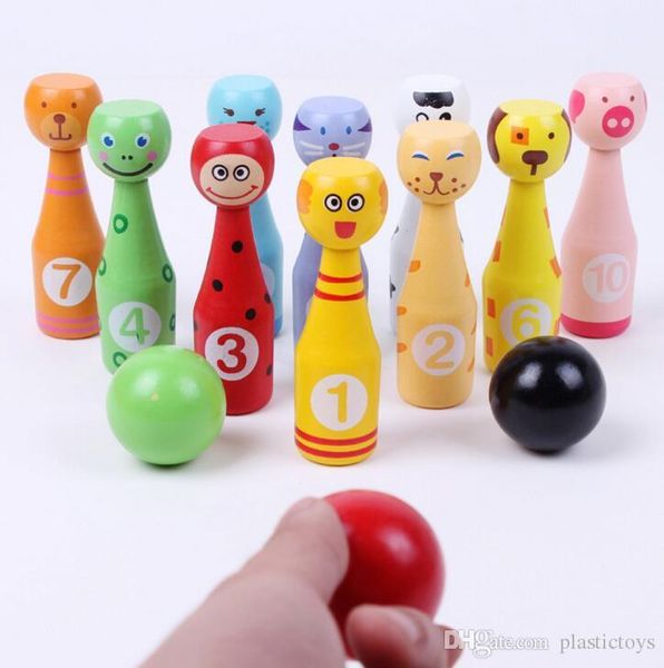 wooden bowling bottle ball game cute cartoon animal shape for kids children early development sports toys 
wooden bowling bottle ball game cute cartoon animal shape for kids children early development sports toys