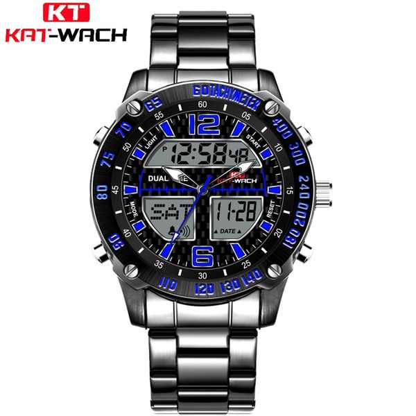 kat-wach dual display analog watch man digital watch for mens stainless steel bracelet wristwatch male, Slivery;brown
kat-wach dual display analog watch man digital watch for mens stainless steel bracelet wristwatch male, Slivery;brown