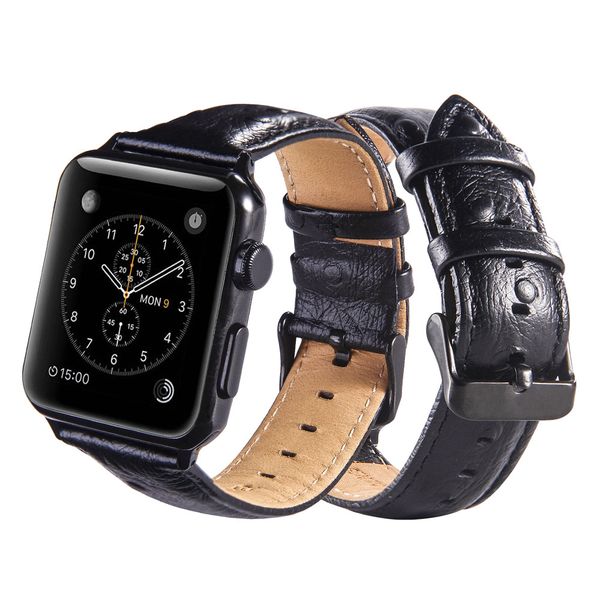 men/women ostrich grain style genuine leather watchband band 42/38mm wrist strap series 3 2 1, Black;brown
men/women ostrich grain style genuine leather watchband band 42/38mm wrist strap series 3 2 1, Black;brown