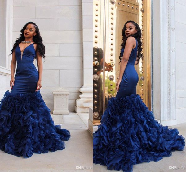 ruffles prom dresses long 2019 deep v-neck cap sleeve satin organza backless simple evening gowns formal dress graduation dresses, Black
ruffles prom dresses long 2019 deep v-neck cap sleeve satin organza backless simple evening gowns formal dress graduation dresses, Black