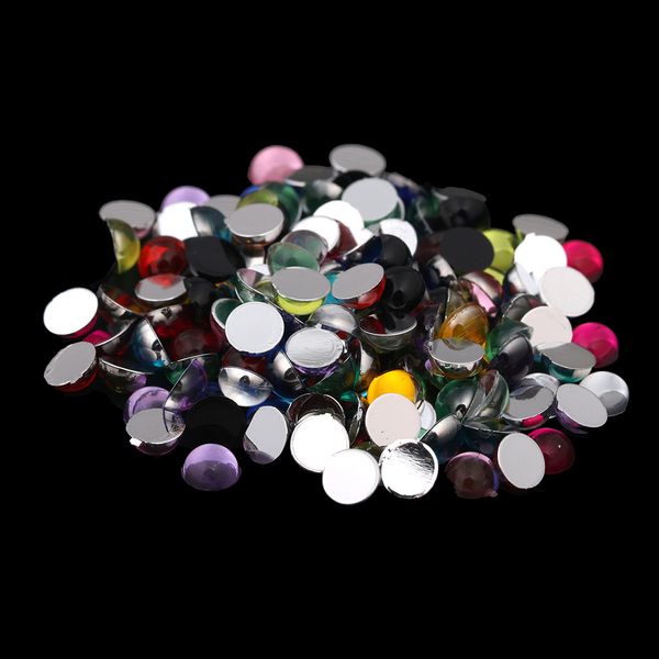 

mixed colors many sizes half round facets flatback acrylic rhinestones for nails design 3d nail art accessories diy tools, Silver;gold