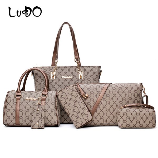 lucdo 6 pcs/set bags women handbags leather shoulder bags totes clutch bag female purses key holder sac a main femme
lucdo 6 pcs/set bags women handbags leather shoulder bags totes clutch bag female purses key holder sac a main femme
