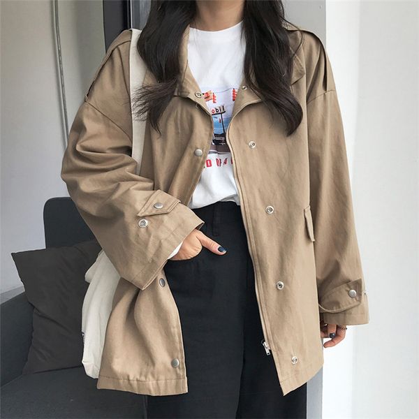 loose fashion designer women spring trench coat 2018 korean solid european windbreaker zipper casual autum streetwear, Tan;black
loose fashion designer women spring trench coat 2018 korean solid european windbreaker zipper casual autum streetwear, Tan;black