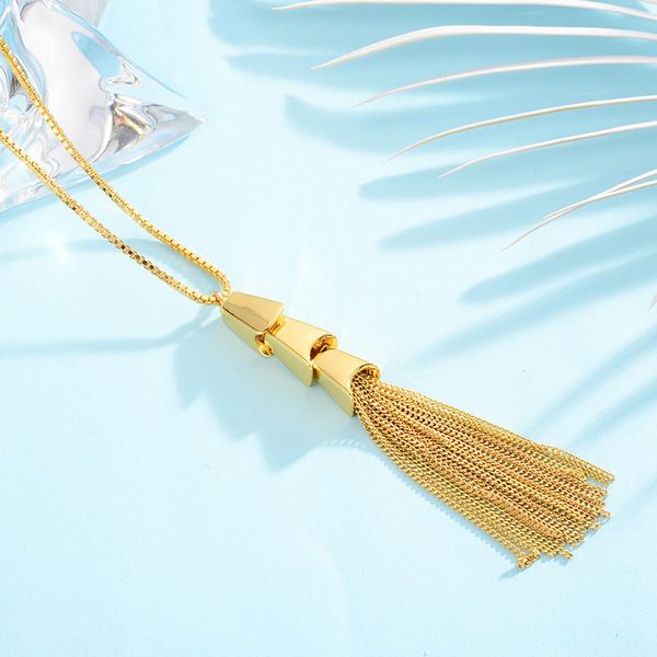shineland simple style tassel pendant necklaces gold metal long sweater chain necklaces gifts female charm jewelry n50, Silver
shineland simple style tassel pendant necklaces gold metal long sweater chain necklaces gifts female charm jewelry n50, Silver