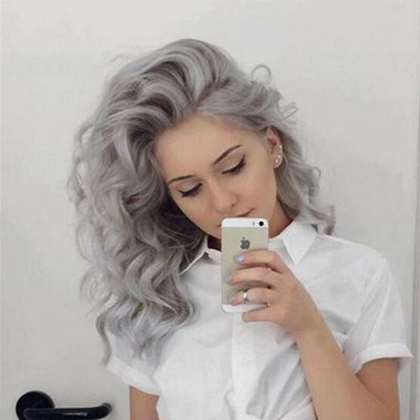 wavy grey human hair lace front wig remy brazilian virgin hair short lace wig remy loose deep wave pre plucked gray silver wig, Black;brown
wavy grey human hair lace front wig remy brazilian virgin hair short lace wig remy loose deep wave pre plucked gray silver wig, Black;brown