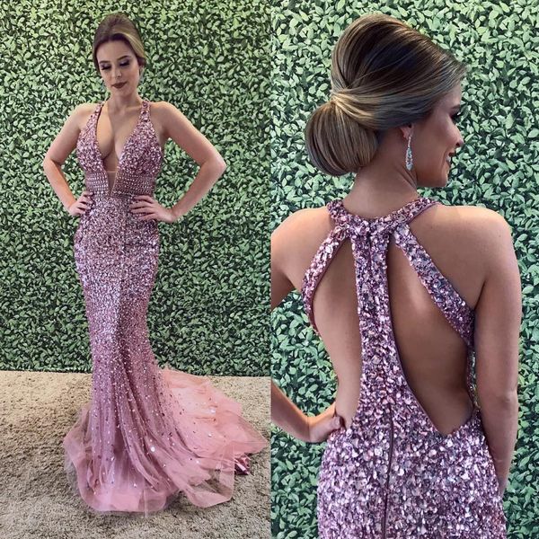 luxrious rhinestone mermaid prom dress deep v-neck sequins beaded crystal cutaway party gowns fashion evening dress dubai gowns, Black 
luxrious rhinestone mermaid prom dress deep v-neck sequins beaded crystal cutaway party gowns fashion evening dress dubai gowns, Black