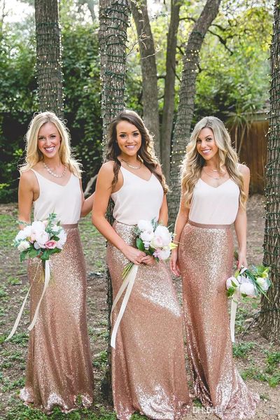 2019 bohemia two pieces sequins long bridesmaid dresses v neck ruched floor length wedding guest long maid of honor dresses bc0177, White;pink
2019 bohemia two pieces sequins long bridesmaid dresses v neck ruched floor length wedding guest long maid of honor dresses bc0177, White;pink