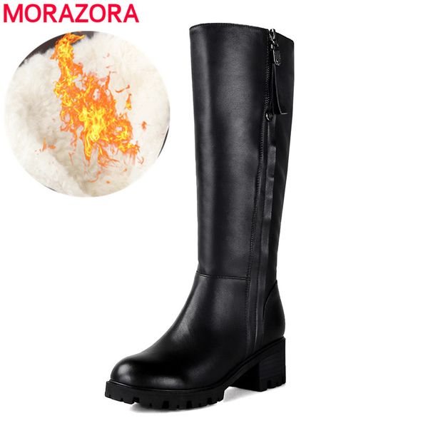 morazora 2018 russia warm winter snow boots women genuine leather fashion shoes round toe platform knee high boots wholesale, Black
morazora 2018 russia warm winter snow boots women genuine leather fashion shoes round toe platform knee high boots wholesale, Black