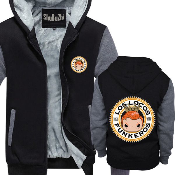 fashion winter thick fleece zipper men hooded sweatshirts jackets los locos funkeros sdcc 2018 shubuzhi mens warm hoodies, Black 
fashion winter thick fleece zipper men hooded sweatshirts jackets los locos funkeros sdcc 2018 shubuzhi mens warm hoodies, Black