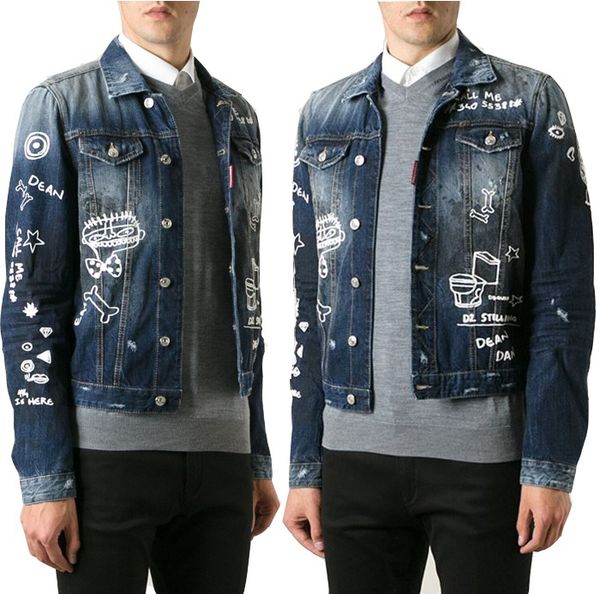 men's graffiti vintage jean jacket with paint printing skinny fit short style painted bleach denim outerwear male, Black;brown
men's graffiti vintage jean jacket with paint printing skinny fit short style painted bleach denim outerwear male, Black;brown