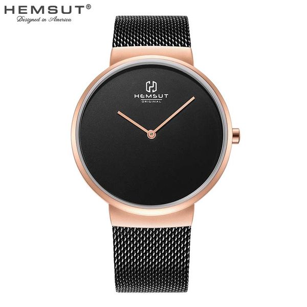 men's watch hemsut ultra-thin men watch stainless steel straps quartz for business black relogio masculino 2018, Slivery;brown 
men's watch hemsut ultra-thin men watch stainless steel straps quartz for business black relogio masculino 2018, Slivery;brown